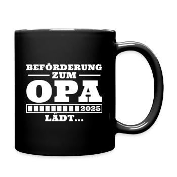 Beförderung zum Opa 2025 lädt - Tasse einfarbig - Schwarz - Rechts