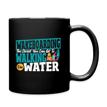 Wasserski Sport Wassersport Wakeboarden Wakeboar - Tasse einfarbig - Schwarz - Rechts