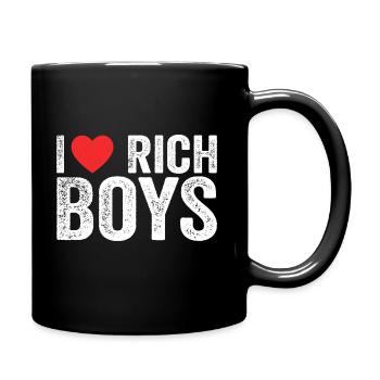 I Love Rich Boys Tees I Heart Rich Boys Funny - Full Colour Mug - black - Right