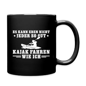 Es kann eben nicht jeder so gut Kajak fahren - Tasse einfarbig - Schwarz - Rechts