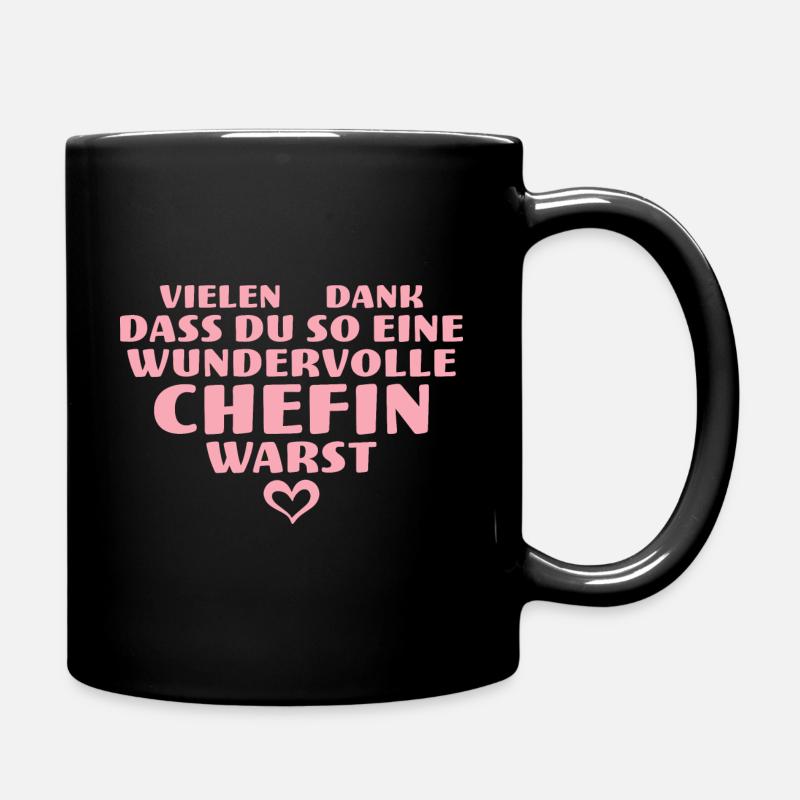 Beste Chefin Herz Abschied Rente - Tasse einfarbig - Schwarz