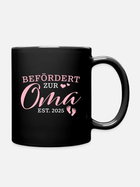 Befördert zur Oma est. 2025 - Tasse einfarbig - Schwarz