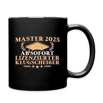 Studium bestanden Master Abschluss 2025 - Tasse einfarbig - Schwarz - Rechts