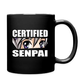 Certified Senpai Anime Manga Zertifizierter Senpai - Tasse einfarbig - Schwarz - Rechts