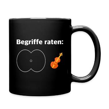 Befriffe raten | Arschgeige, lustige Bilder - Tasse einfarbig - Schwarz - Rechts