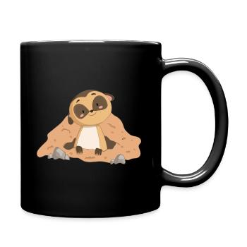 Meerkat Mongoose - Full Colour Mug - black - Right