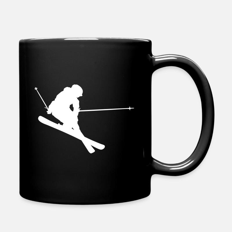 Ski jump white - Full Colour Mug - black