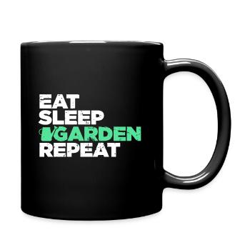 Mangez le jardin répète la chemise - Mug uni - noir - Droite
