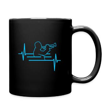 Trompette Battement de coeur - Mug uni - noir - Droite