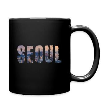 seoul stadt - Tasse einfarbig - Schwarz - Rechts