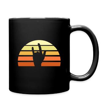 Festival Summer Hand Sign Rocker Gift - Full Colour Mug - black - Right