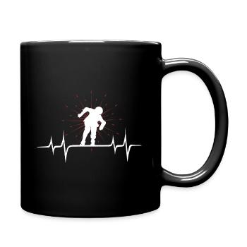 Heartbeat ECG Inline Skater Rollerblades Gift - Full Colour Mug - black - Right