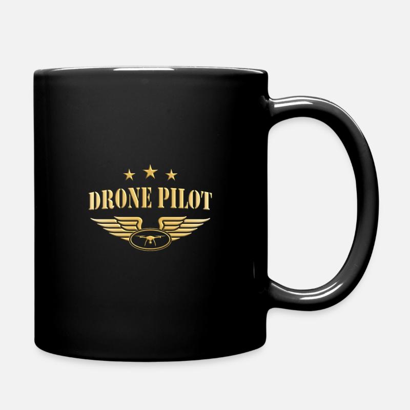 Drone Pilot - Drohnenpilot Emblem Abzeichen - Tasse einfarbig - Schwarz