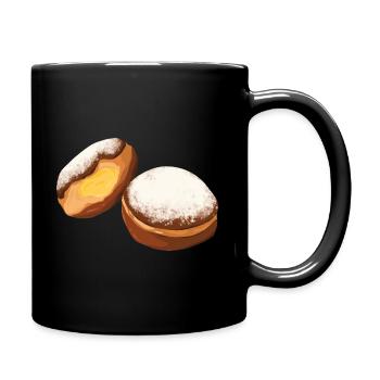 Krapfen Faschingskrapfen Berliner Pfannkuchen - Tasse einfarbig - Schwarz - Rechts