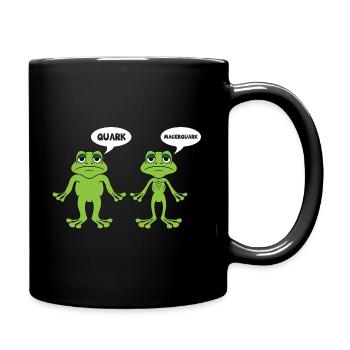 Quark Magerquark - lustige Frosch Grafik - Tasse einfarbig - Schwarz - Rechts