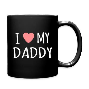 Father Baby Dad Son Daughter Child I Love My Daddy - Full Colour Mug - black - Right