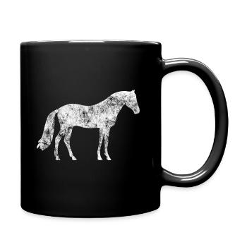 Pferde - Tasse einfarbig - Schwarz - Rechts