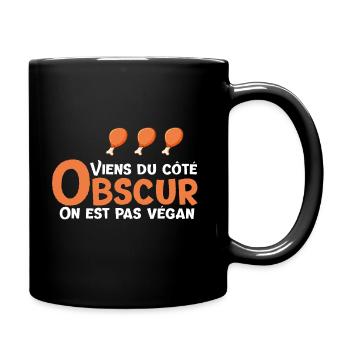 Poulet viande anti végan bouffe aliment - Mug uni - noir - Droite