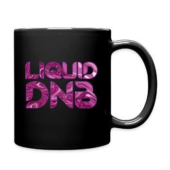 Flüssige DNB-| Drum und Bass lila Wirbel Muster - Tasse einfarbig - Schwarz - Rechts