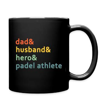 Dad& Man& Hero & Padel athlète de tennis - Mug uni - noir - Droite