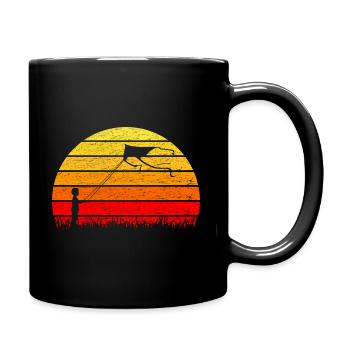 Drachensteigen Drachen Steigen Sonnenaufgang - Tasse einfarbig - Schwarz - Rechts