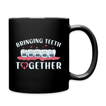 Braces Dentist Funny Orthodontist - Full Colour Mug - black - Right