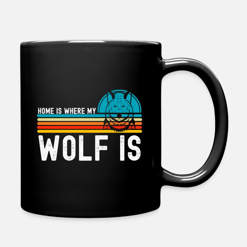 Wolf - Tasse einfarbig - Schwarz
