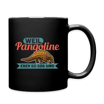 Pangolin Liebhaber Vintage Retro Pangolin - Tasse einfarbig - Schwarz - Rechts