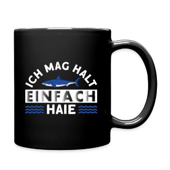 Haifisch Weißer Hai Taucher - Tasse einfarbig - Schwarz - Rechts