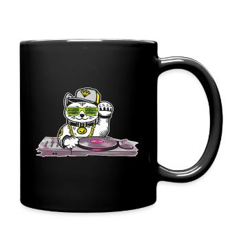Chat DJ Techno Musique amateur électro musiciens - Mug uni - noir - Droite