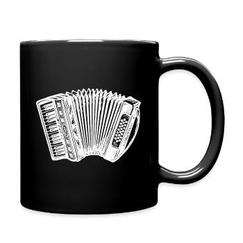 Geschenk Akkordeon Ziehharmonika Silhouette - Tasse einfarbig - Schwarz - Rechts