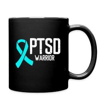 PTSD Awareness Vétéran Teal Ribbon Stress Warrior - Mug uni - noir - Droite