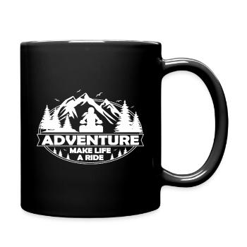 Motorcyclist make life a ride Tourer Motorbike - Full Colour Mug - black - Right