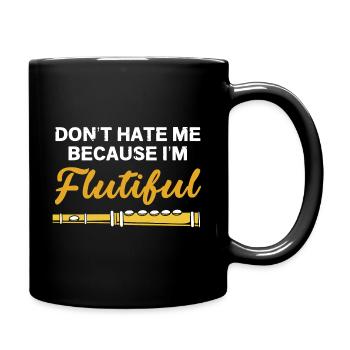 Flûte - Mug uni - noir - Droite