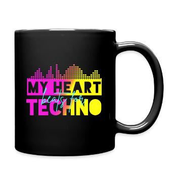 Techno-Beats - Tasse einfarbig - Schwarz - Rechts