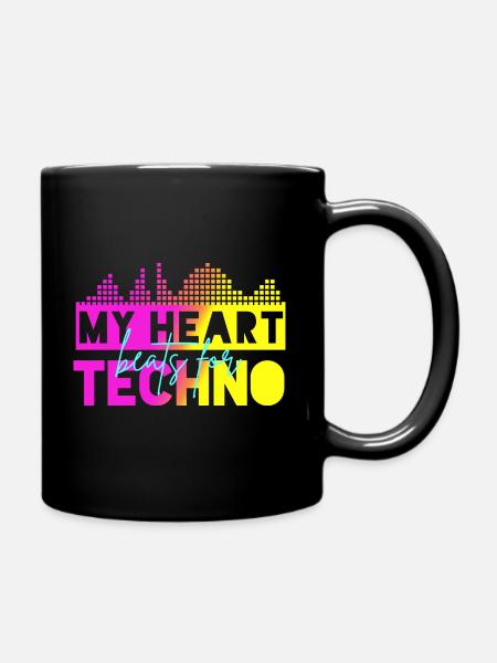 Techno-Beats - Tasse einfarbig - Schwarz