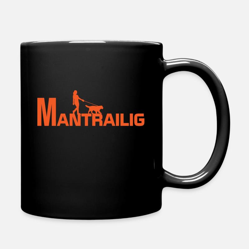 Mantrailing Silhouette Search Dog Dog Lovers - Full Colour Mug - black
