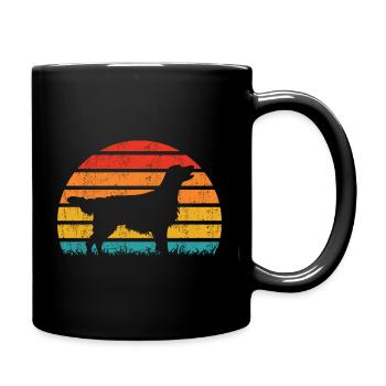 Flat Coated Retriever Retro Vintage - Full Colour Mug - black - Right
