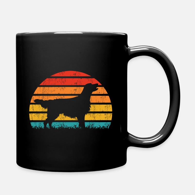 Flat Coated Retriever Retro Vintage - Full Colour Mug - black