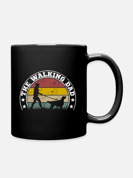Flat Coated Retriever Le papa qui marche Rétro - Mug uni - noir