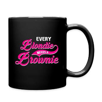 Every Blondie needs a Brownie Tussi Girly Partner - Full Colour Mug - black - Right