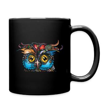 Owl - Full Colour Mug - black - Right