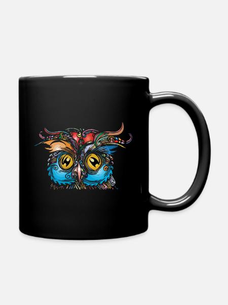 Eule - Tasse einfarbig - Schwarz
