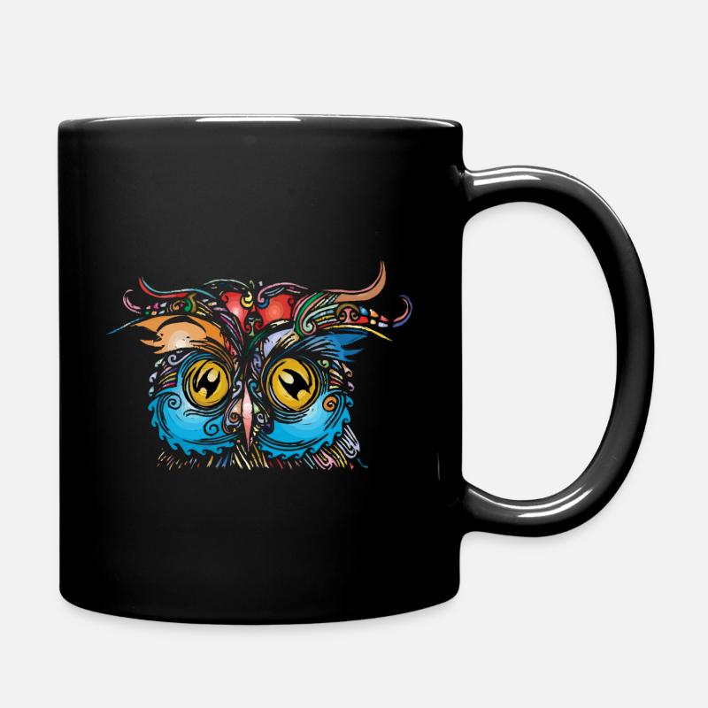 Eule - Tasse einfarbig - Schwarz