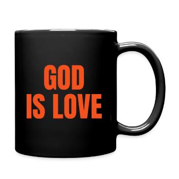 God Is Love - Christian Motivational Quotes - Full Colour Mug - black - Right