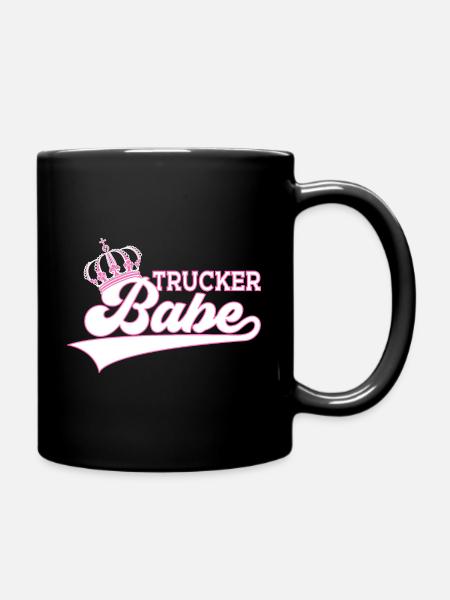 TRUCKER BABE LKW FAHRERIN - Tasse einfarbig - Schwarz