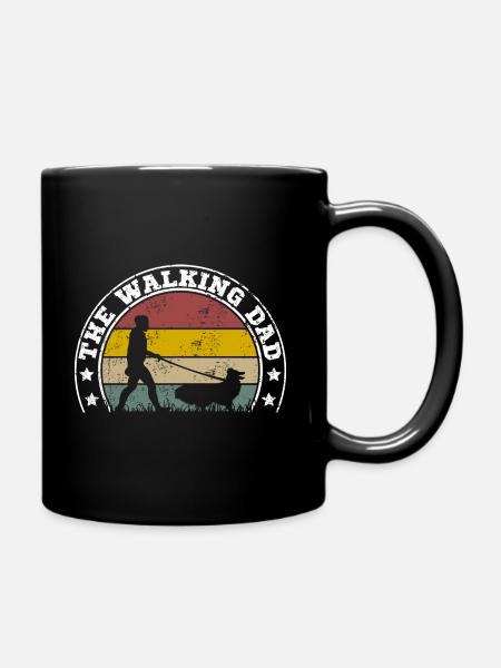 The Walking Dad Sheltie Shetland Sheepdog - Tasse einfarbig - Schwarz
