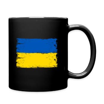 Ukraine Flagge für stolze Deutsch-Ukrainer - Tasse einfarbig - Schwarz - Rechts