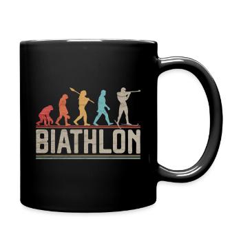 L’évolution du ski de fond biathlon - Mug uni - noir - Droite