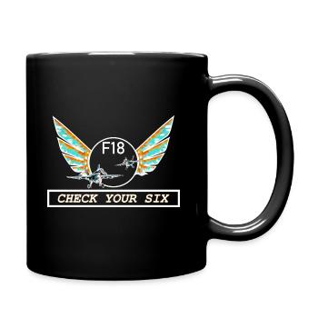 Check Your Six - Full Colour Mug - black - Right